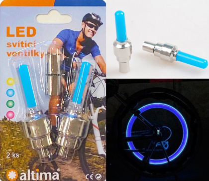 Leuchtende LED Ventile - BLAU